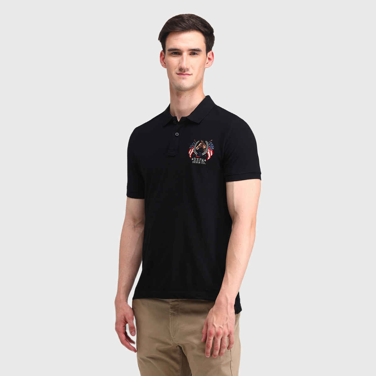 U.S. Polo Assn. Men's Solid Polo Shirt | Black - L