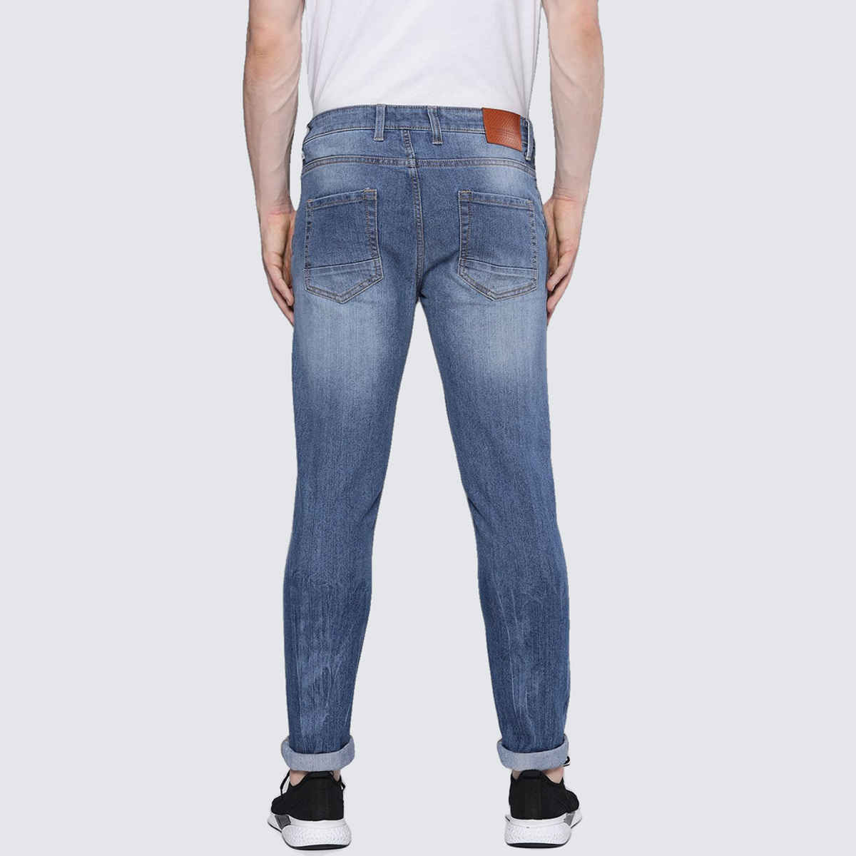 The Indian Garage Co Men's Slim Fit Solid Casual Jeans | Blue - 32