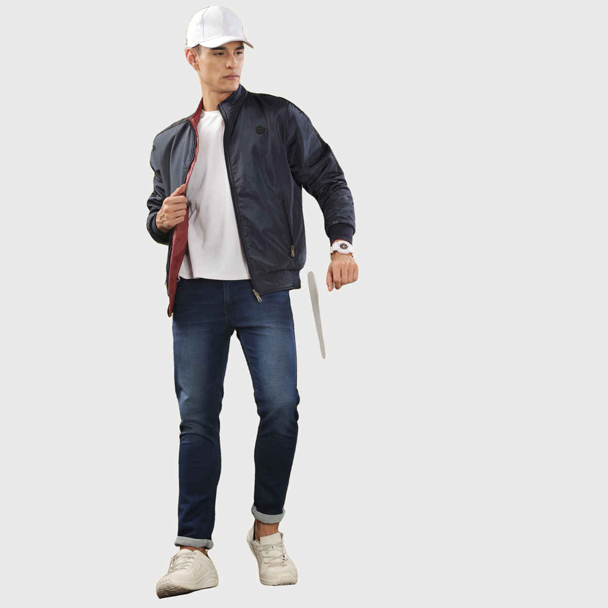 Dollar Jacket For Men - Casual Zipper Bomber For Winter | MAMWJ 905 | Navy Blue | M