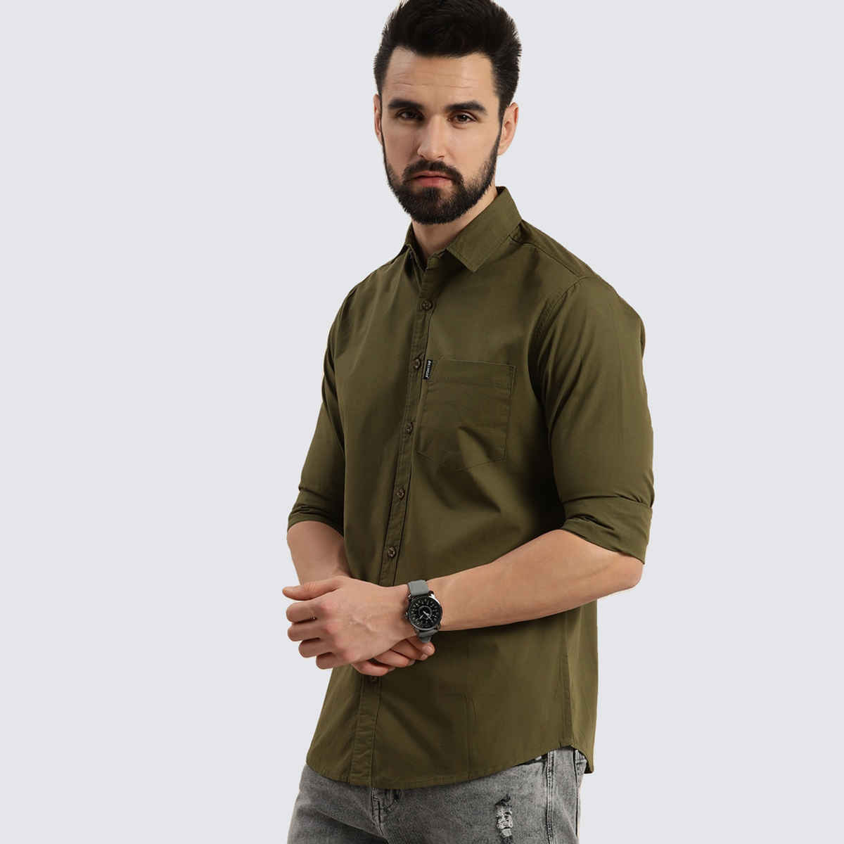 Dillinger Men's Shirt | DLMSRT001OGRN | Olive Green - L