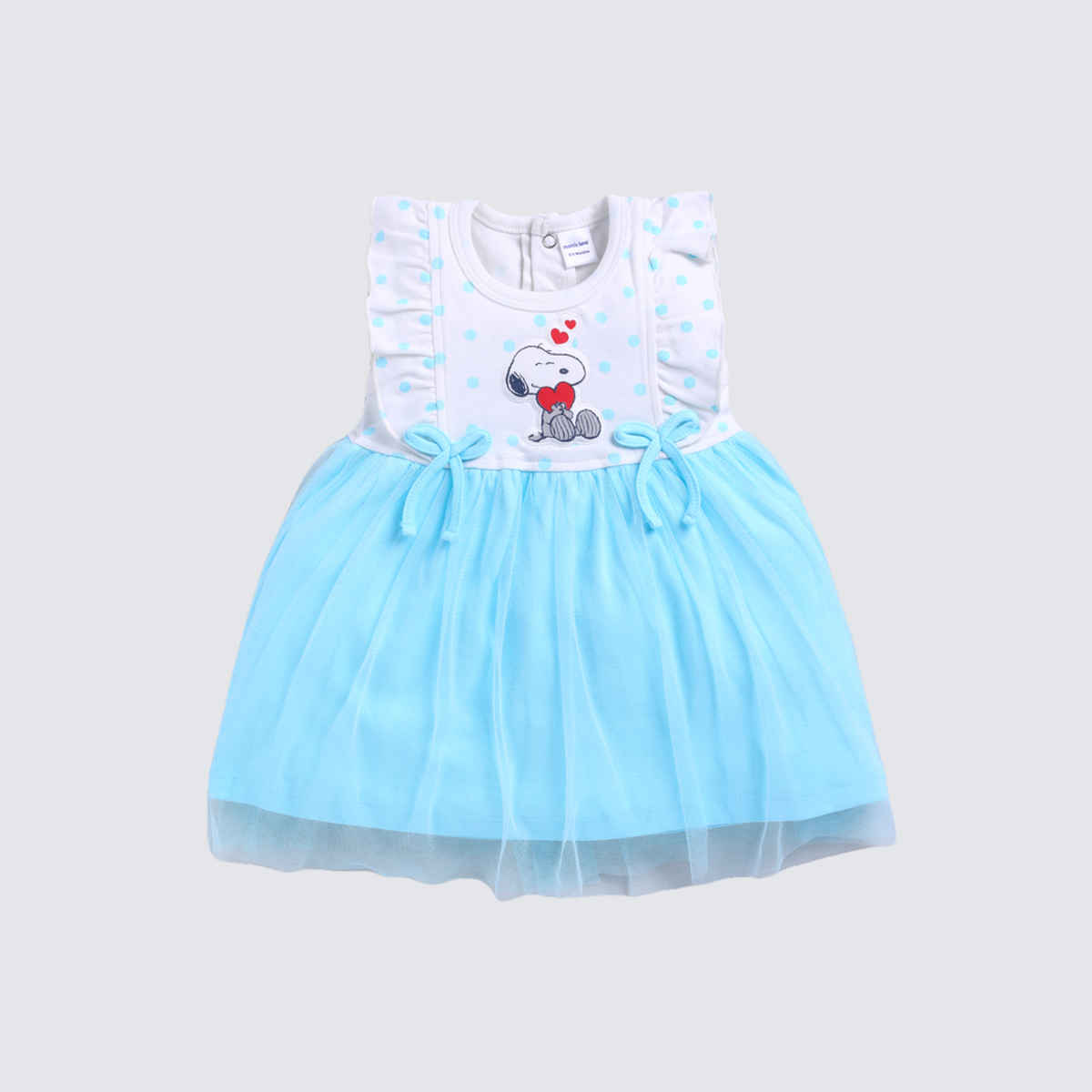 Mom's Love Girls' Printed Cotton Dresses | Aqua | 03 - 06 months