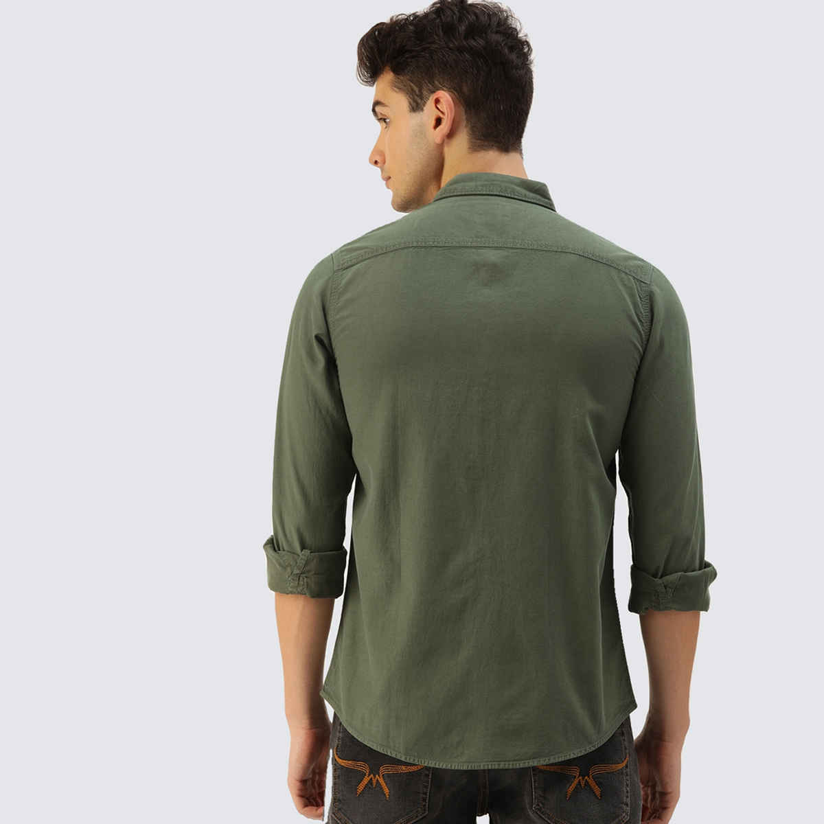 IVOC Men's Slim Fit Casual Shirt | Olive - XL