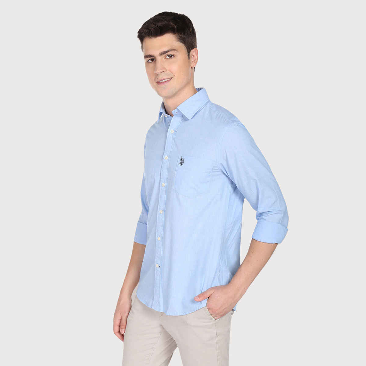 U.S. Polo Assn. Men's Two Tone Shirt | Light Blue - M