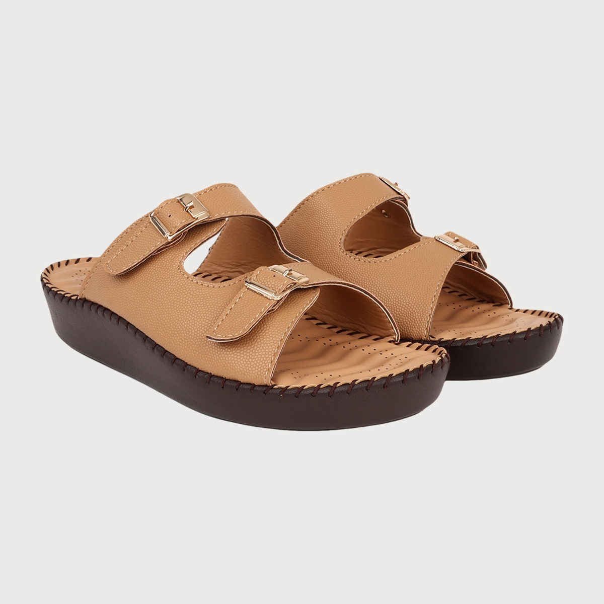 Trase Casual Women's Sandals | Comfortable Slip-On Design - Beige | 6 UK