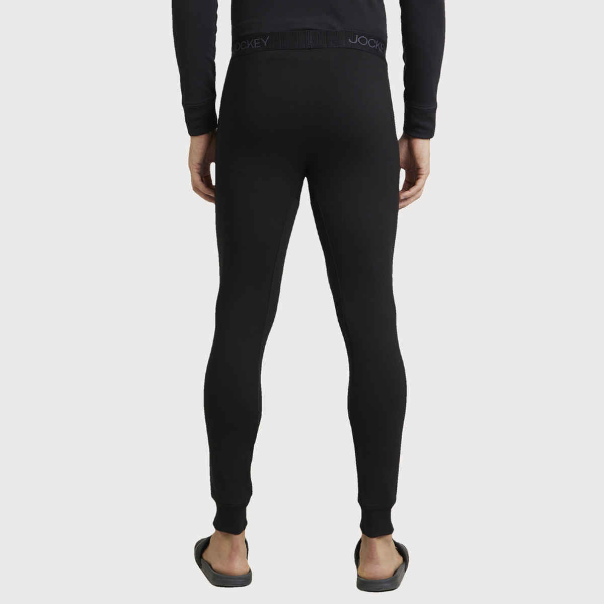 Jockey 2623 Men's Microfiber Elastane Stretch Fleece Thermal Long John | Black-L