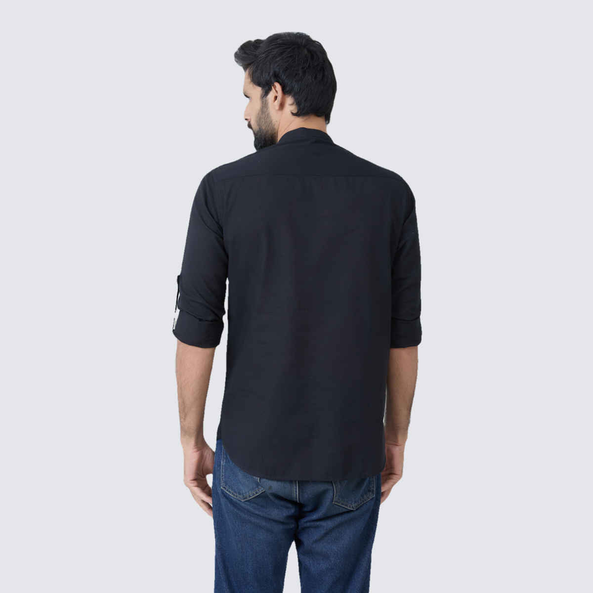 See Designs Men's Pure Cotton Slub Short Kurta | Black - S