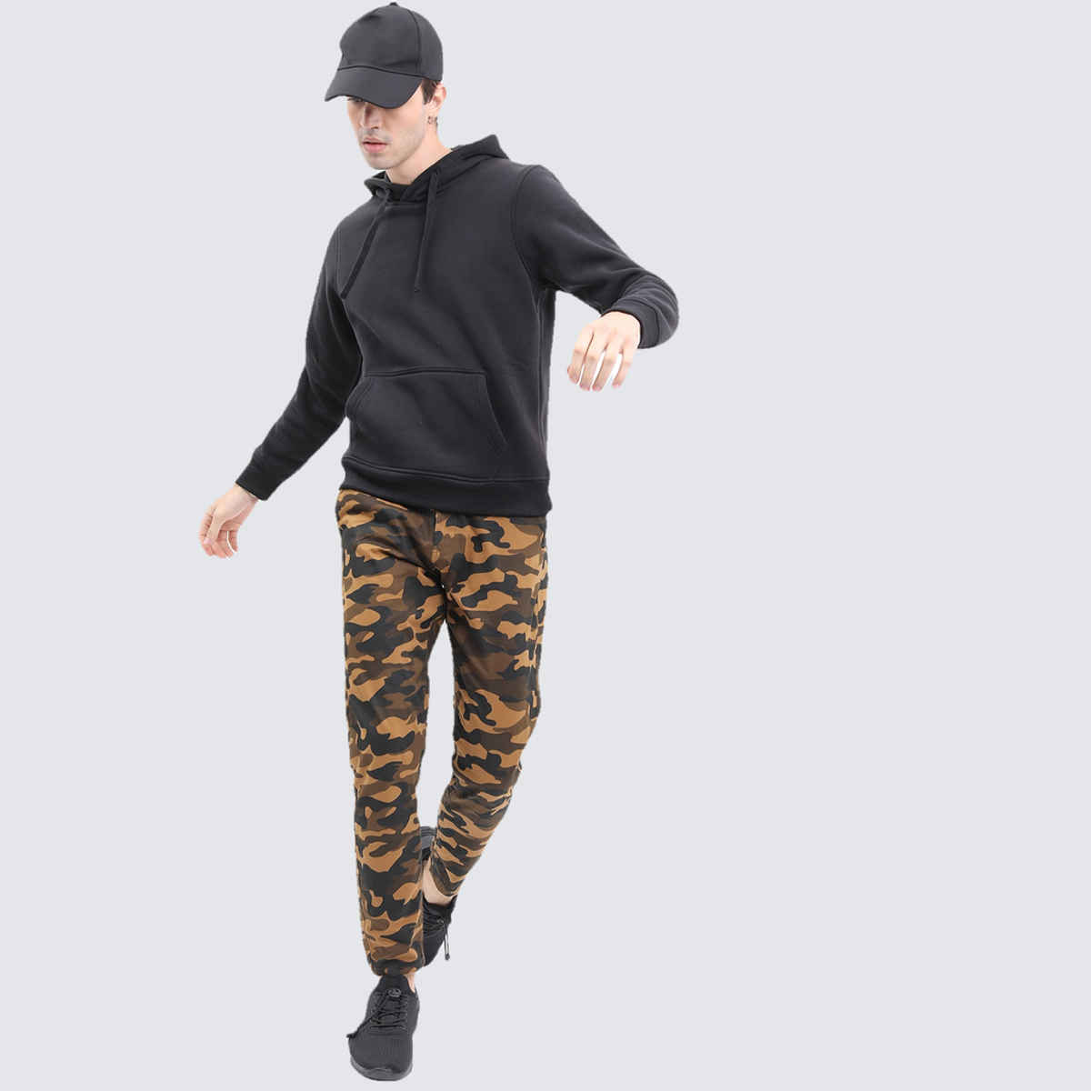 Ketch Men Hooded Pullover Sweatshirt | Black | M