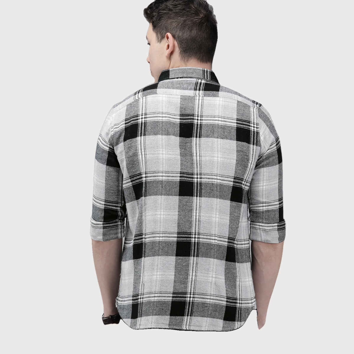 The Bear House Men Slim Fit Flannel Button-Down Shirt - Gordon | Grey | S