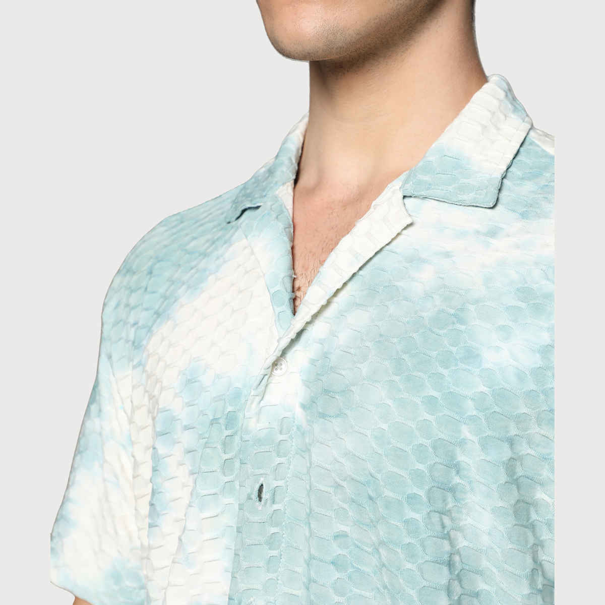 Campus Sutra Men's Tie-Dye Honeycomb Shirt | Multicolour - S