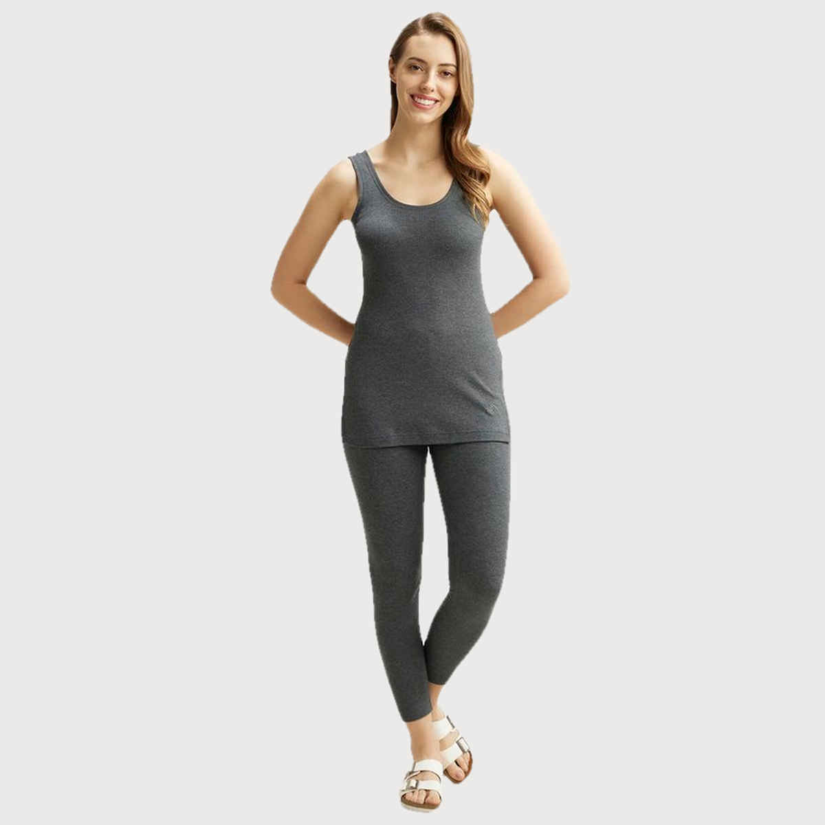 Jockey 2500 Women's Super Combed Cotton Rich Thermal Tank Top | Grey-L