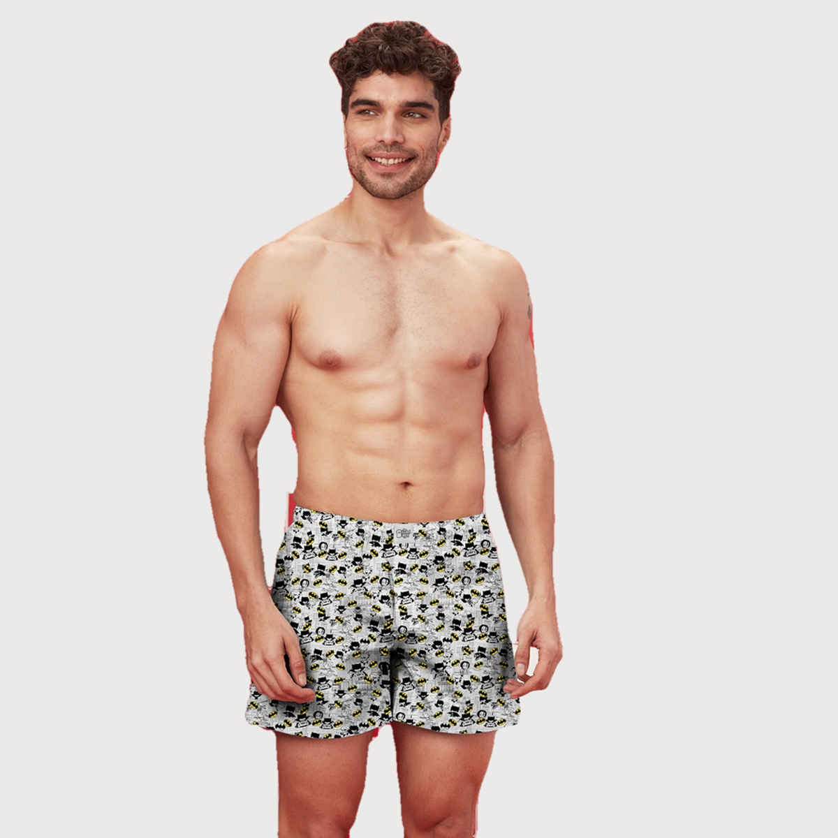 The Souled Store Men's Batman Chibi Boxer Shorts | White - M