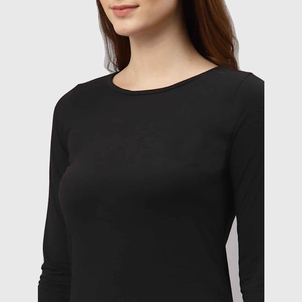 Rigo Black Front Slit Maxi Top for Women | L