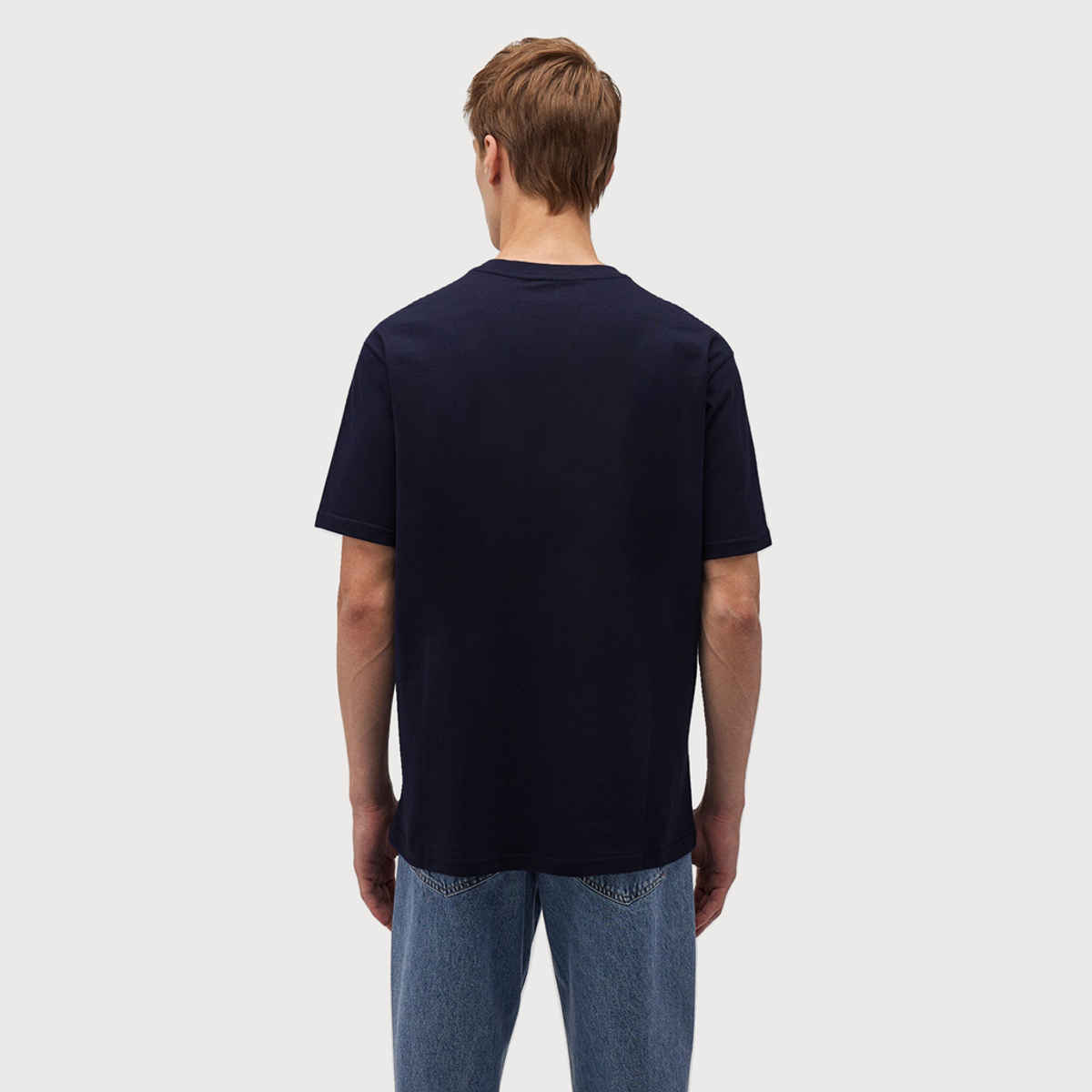 De Tees Men's Half Sleeve T-shirt | MHS-FEATHER | Navy - S