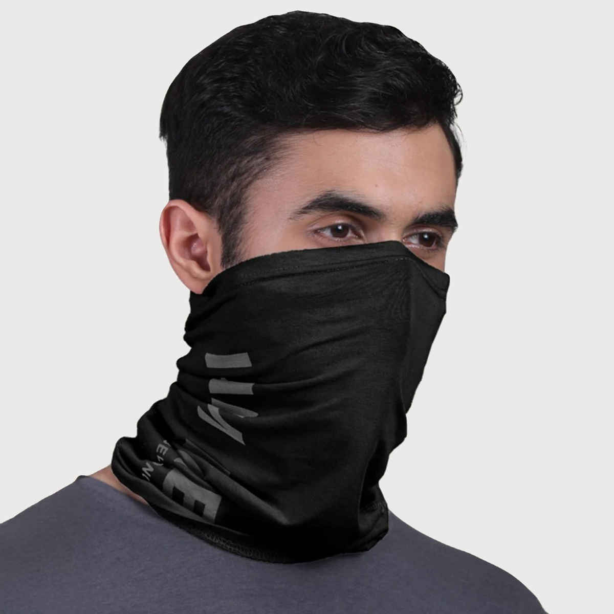 Freecultr Unisex Organic Cotton Blend Bandana | Black and Charcoal - Free Size