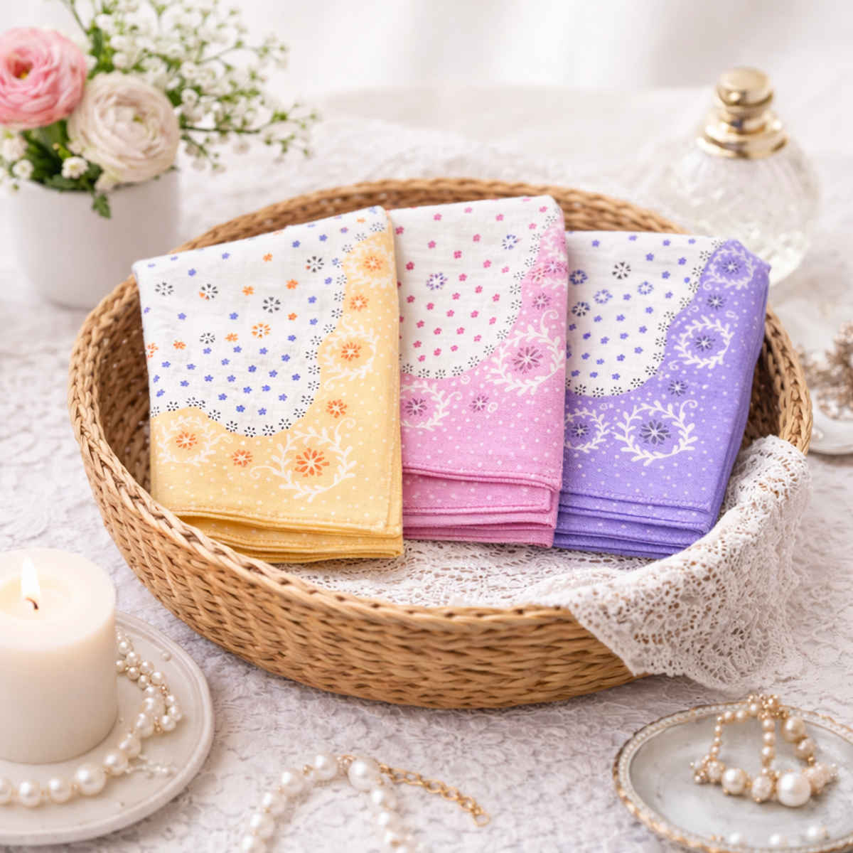 Royal Mart Women's Cotton Handkerchiefs for Daily Use | Multicolour