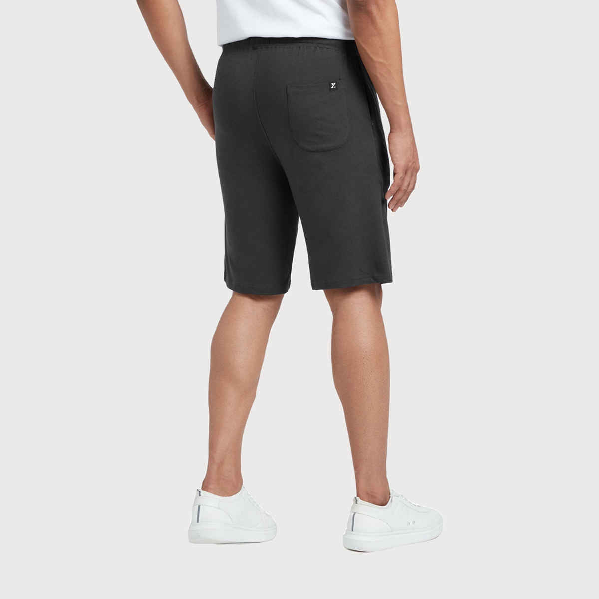 XYXX Mens Ace Cotton Solid Shorts | 2 Side Pocket With Zip | Grey - S