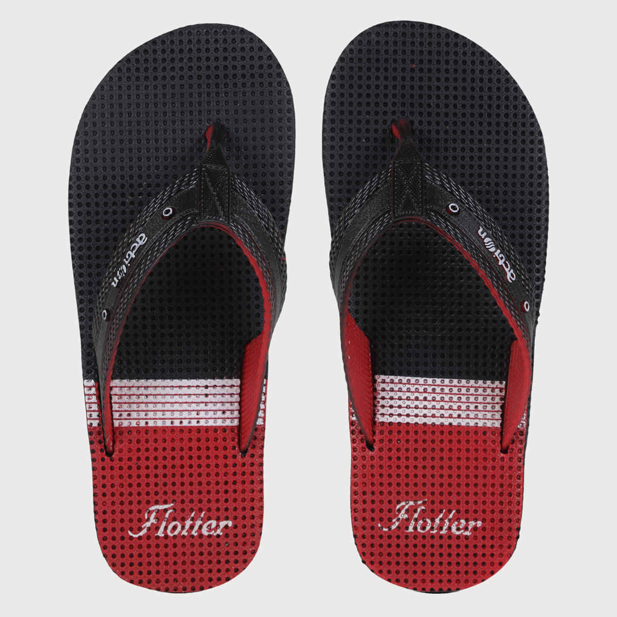 Action Men's Gfl-3804 Slippers | Evening Walk | Bathroom | Room Slippers | Black and Red - UK 8