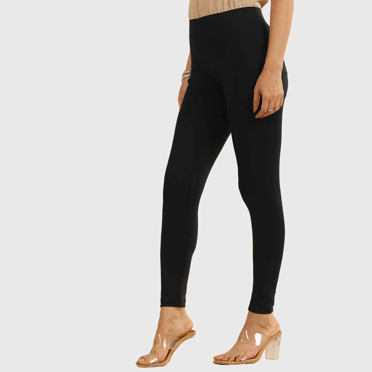 Libas Women's Solid Cotton Blend Legging | Black - M