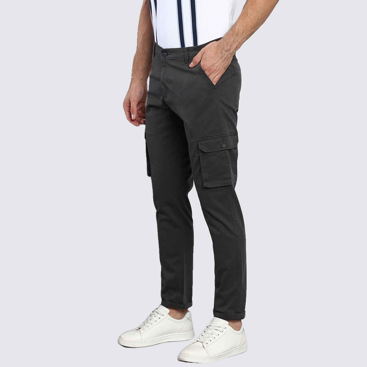 Dennis Lingo Men's Tapered Fit Cargos Trousers | Grey | 34