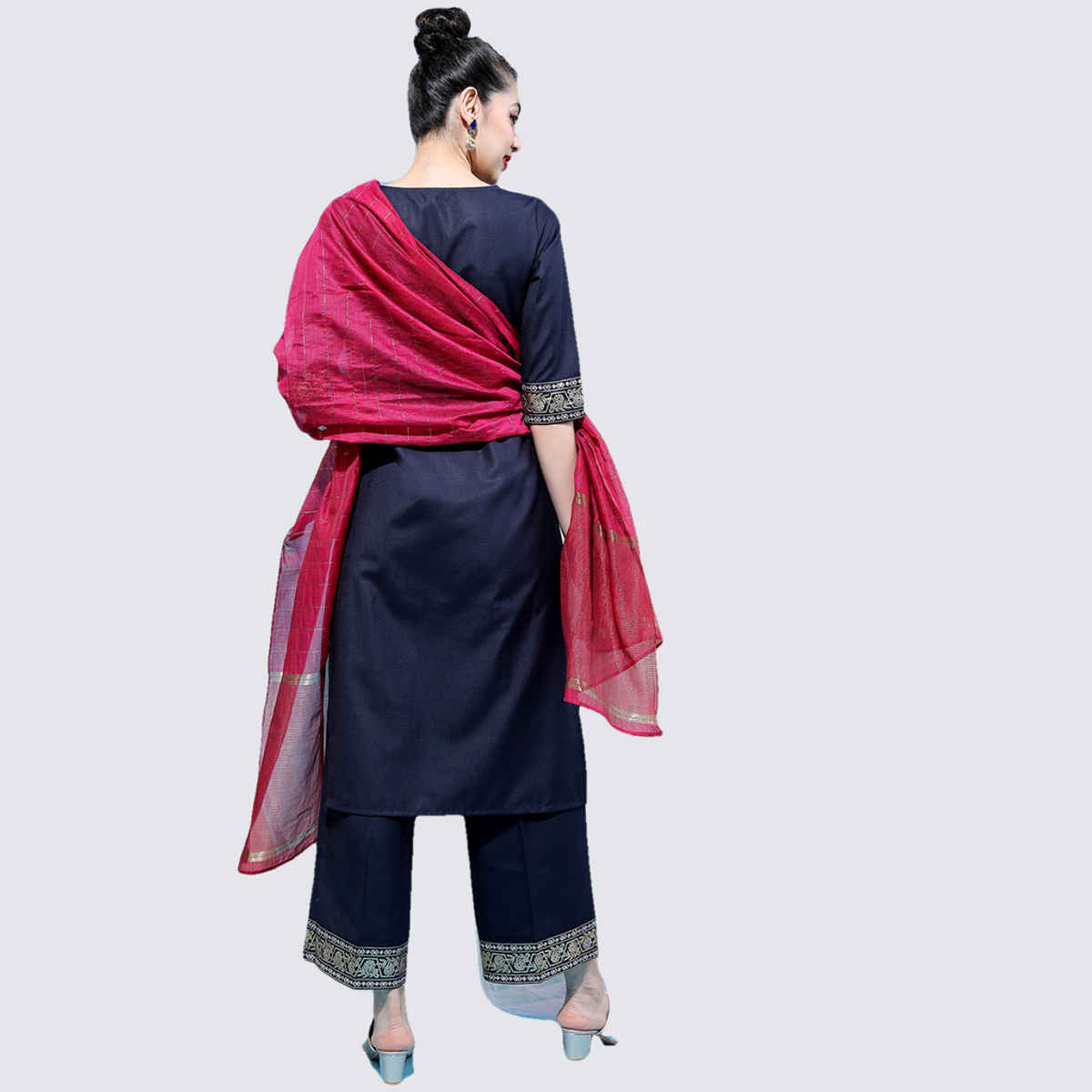 Vishdhd Buy Vishudh Women's Kurta With Palazzo And Dupatta | PVK3000054 | Blue ...