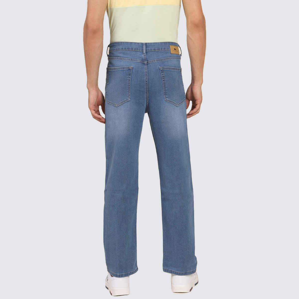 Dennis Lingo Men's Mid-Rise Light Fade Straight Fit Stretchable Jeans | Blue | 34