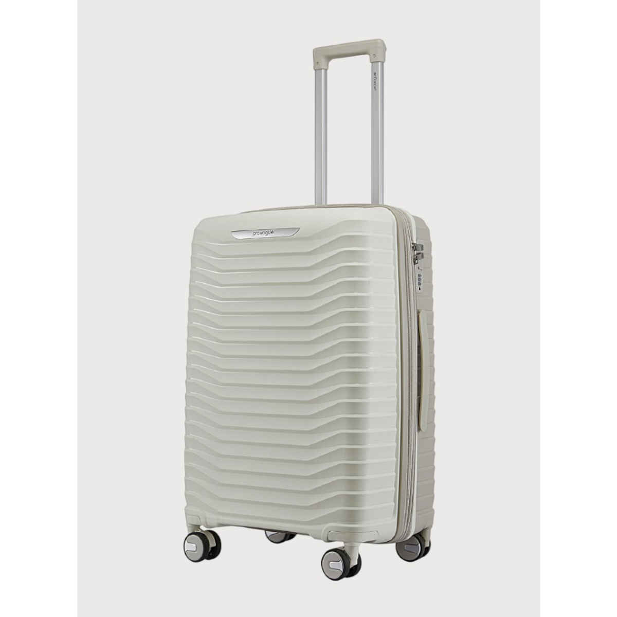 Provogue Coral Hard-Sided PP Medium Luggage Trolley Bag | Grey Cloud-timberwolf Grey - 65 cm