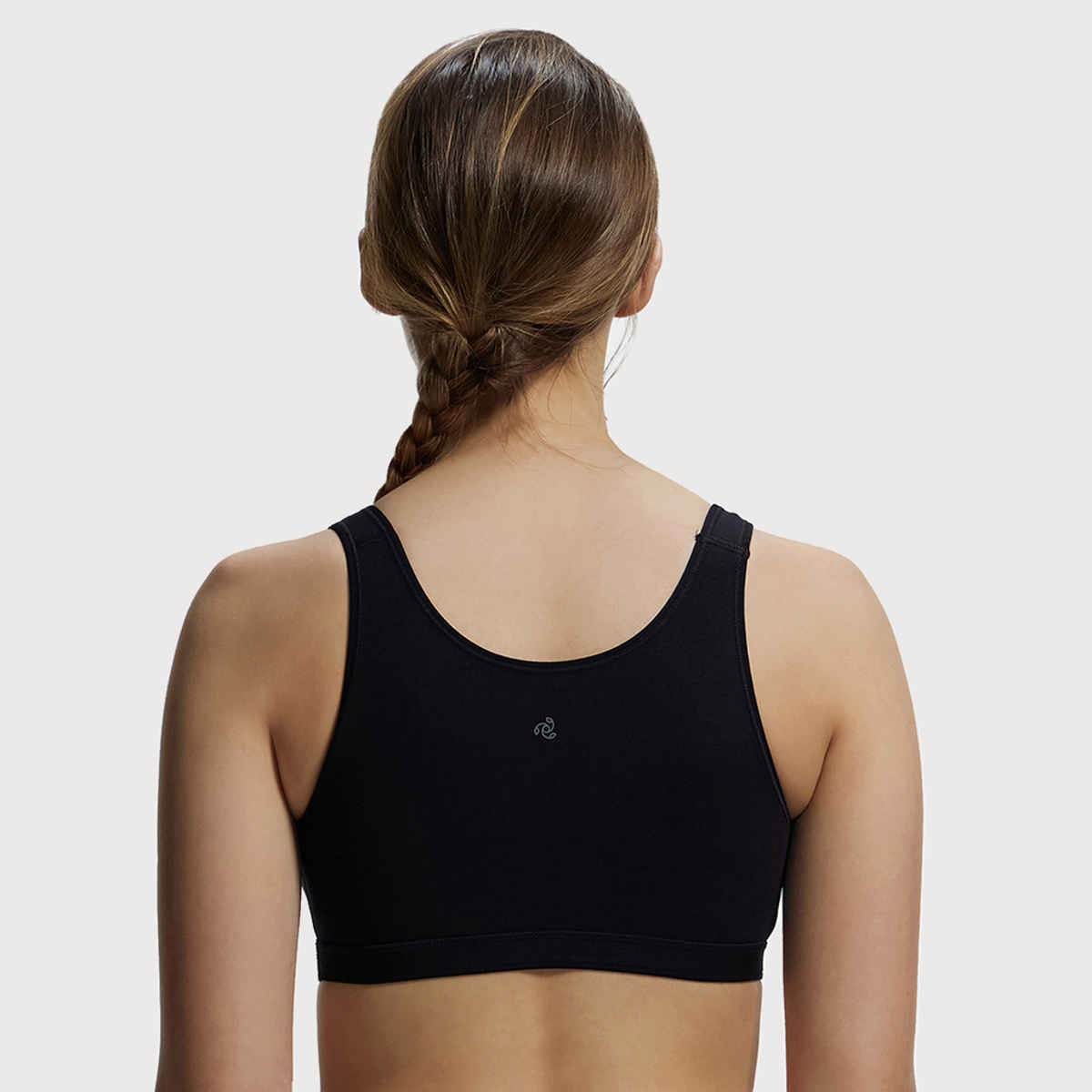 Jockey 1376 Women's Wirefree Non Padded Super Combed Cotton Active Bra Wider Straps | Black | XL