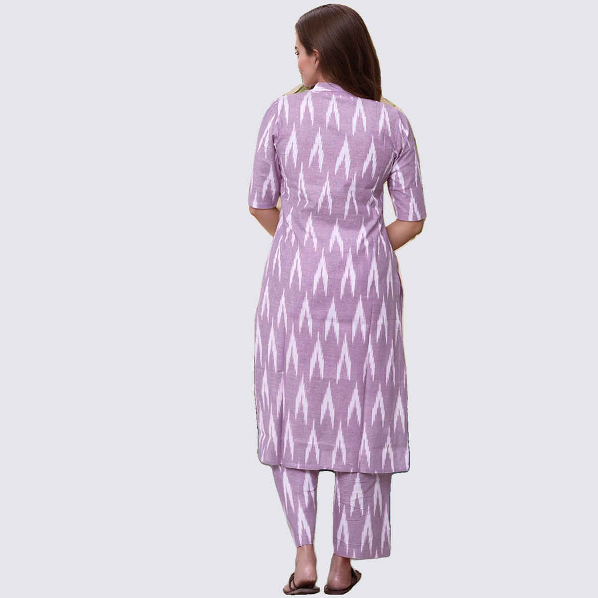 GoSriKi Women's Rayon Blend Straight Printed Kurta with Pant | DEMETER | Onion - L