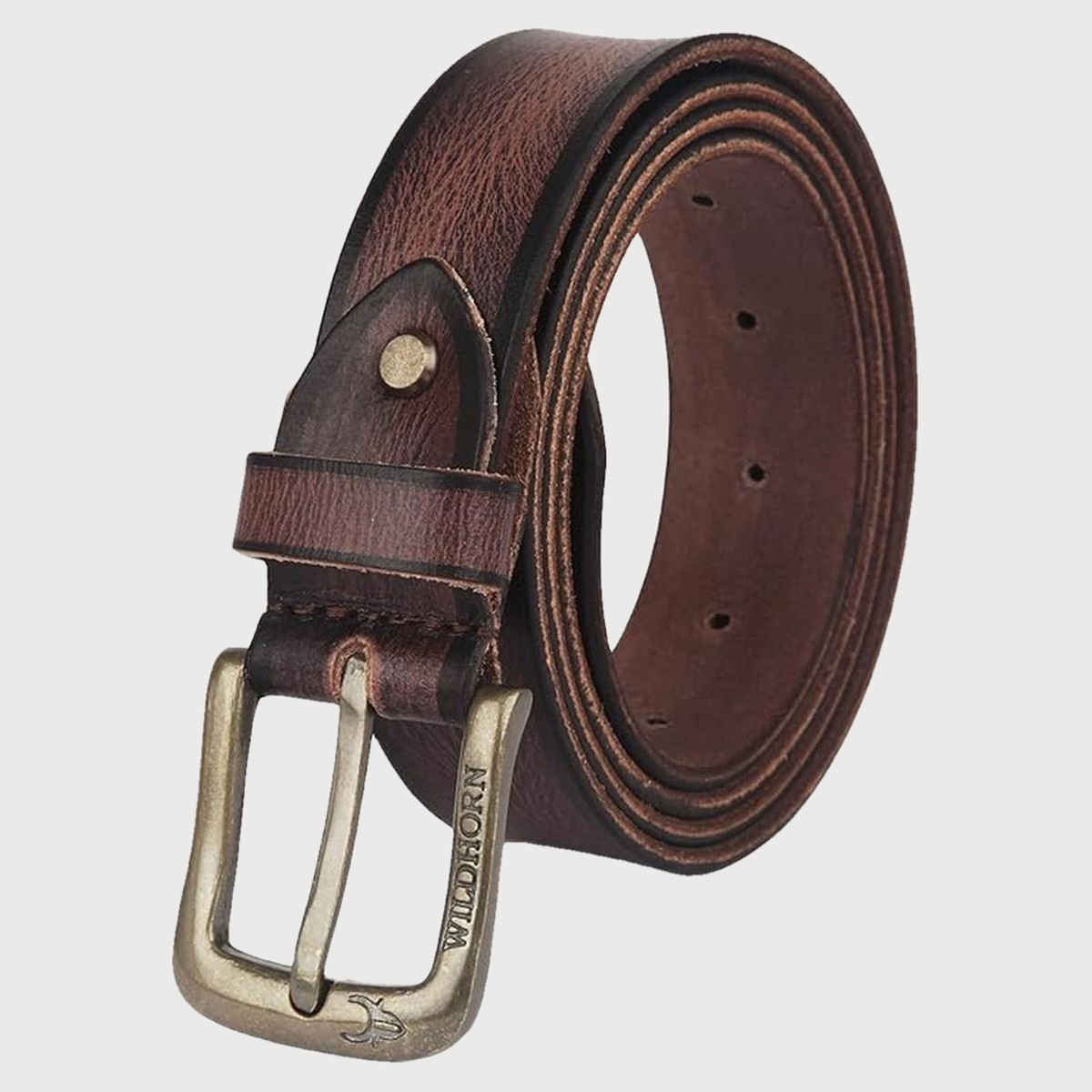 Wildhorn Men's Solid Genuine Leather Leather Belt | Brown - Free Size