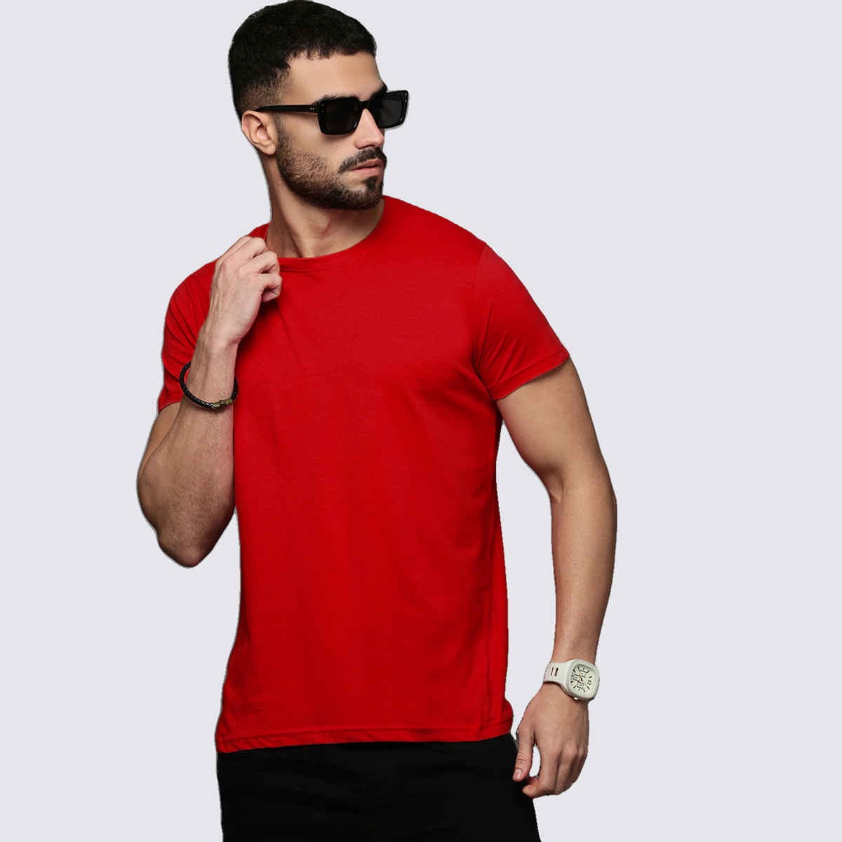 ACTIMAXX Men's Where Comfort Meets Performance Cozi Round Neck T-Shirt | Red - XL
