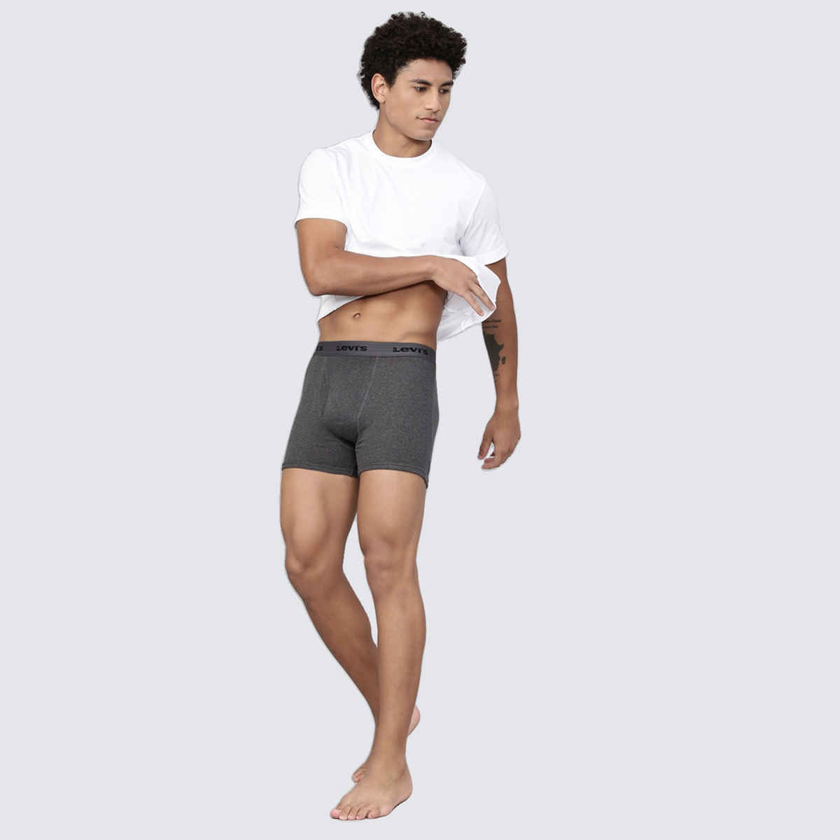 Levi's 001 Men's Classic Boxer Brief | Contoured Double Pouch | D. Grey Mel | M