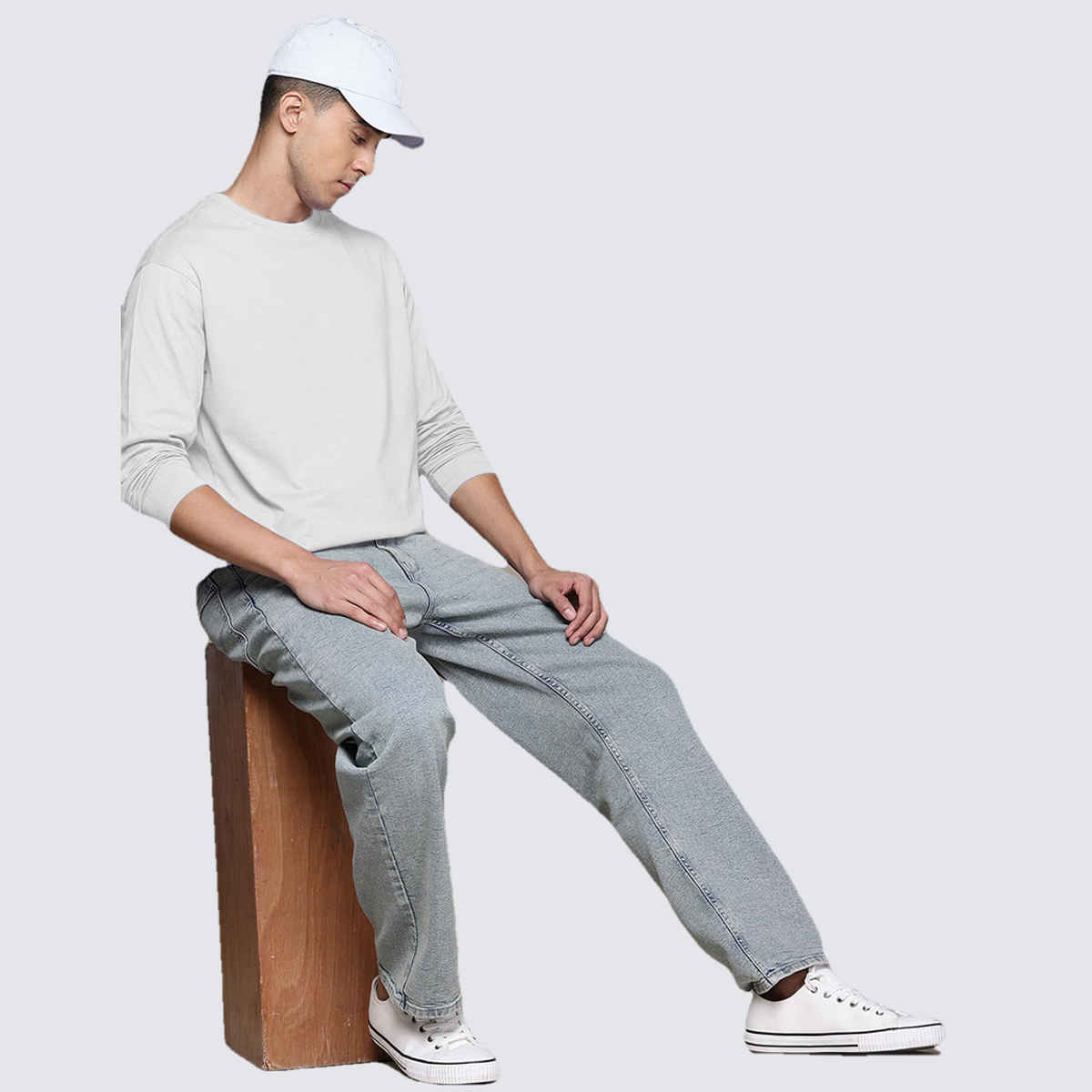 VEIRDO Men's Solid Full Sleeve T-Shirt | V FS REG WHT | White - L