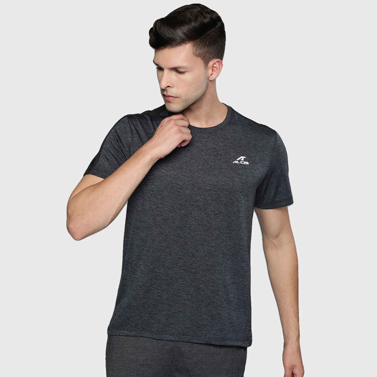 Alcis Men's Round Neck Tee | Black - M