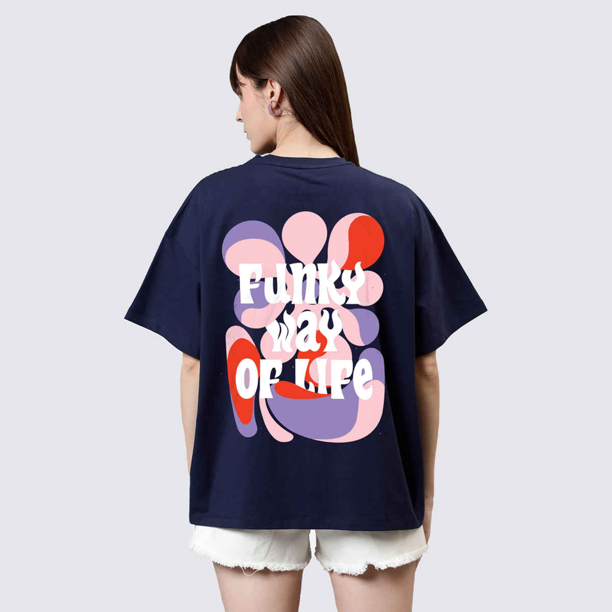 De Tees Women's Oversize Funky T-shirt | Navy - M