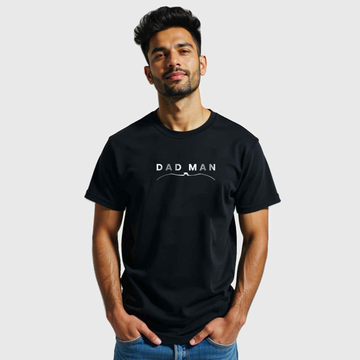 Mad Over Print Men's Dad Man T-shirt | Black - L