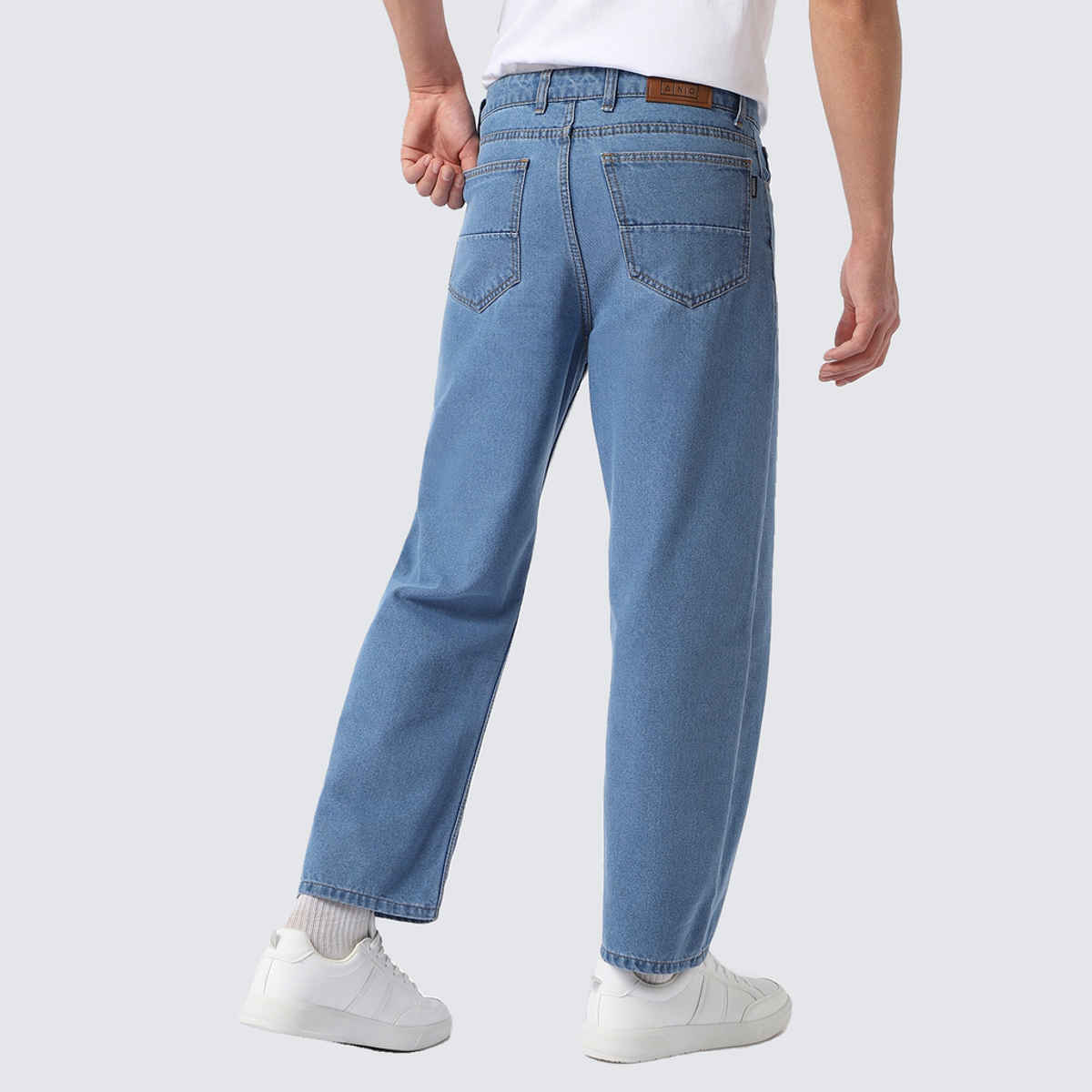 Urbano Fashion Men's Jeans Loose Baggy Fit Washed Non-Stretchable | Light Blue | 30