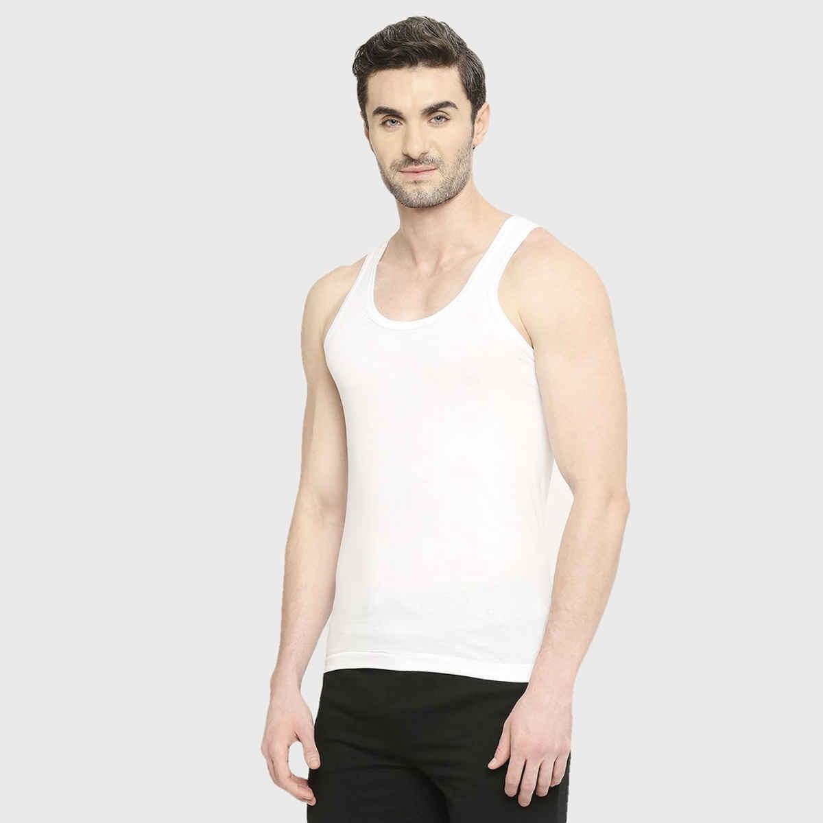 VIP Mens Vest Bonus Premium Rn Pack Of 2-95-Cm-White