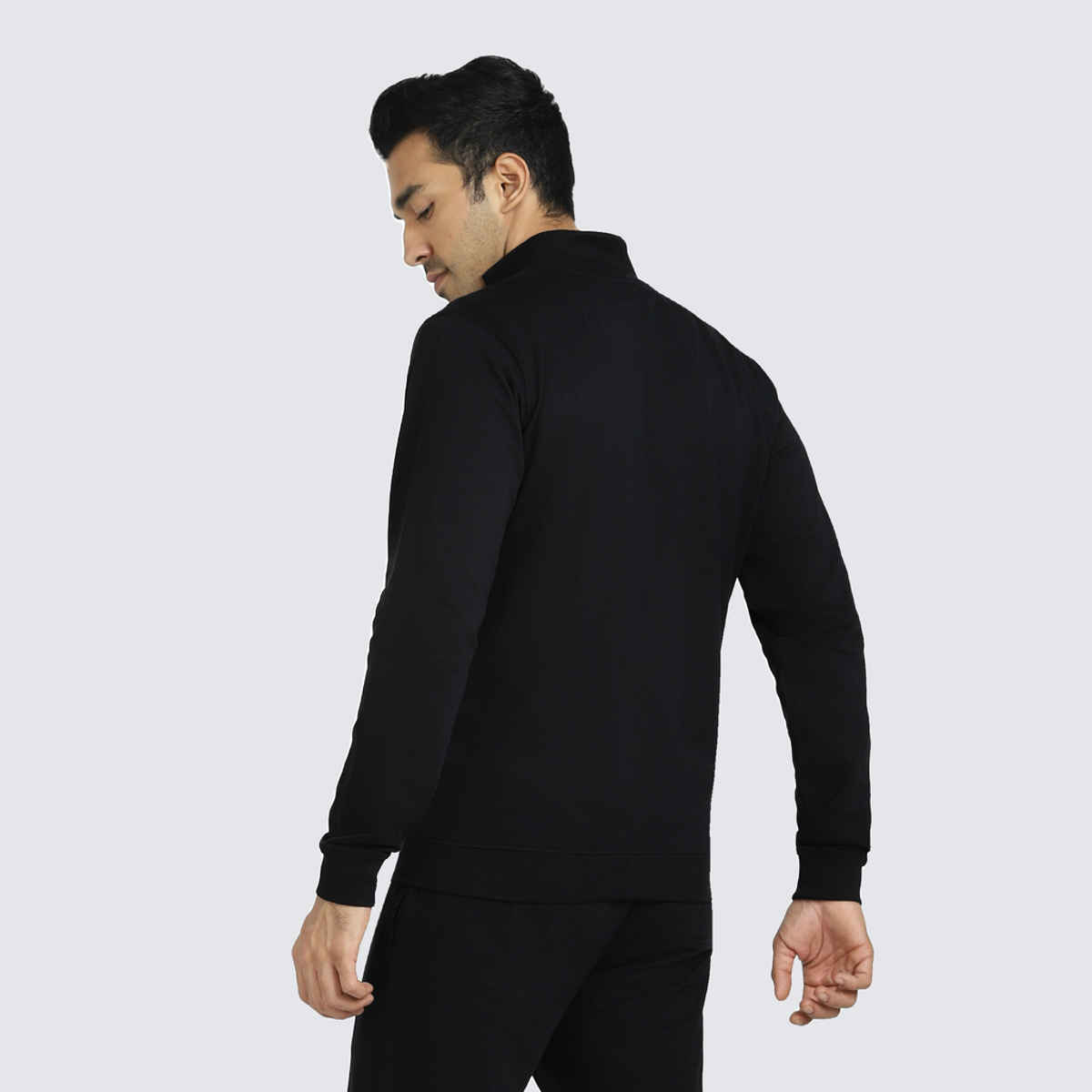 XYXX Cruze IntelliSmooth Cotton Rich Solid Jacket | with 2 pockets | Black- L