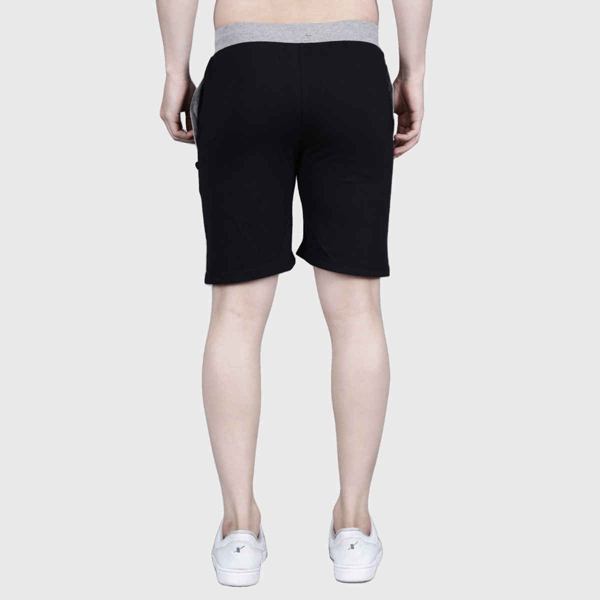 Texfro Men's | Solid Knee Length Sports & Regular Shorts with Side Pockets - Black | 2XL