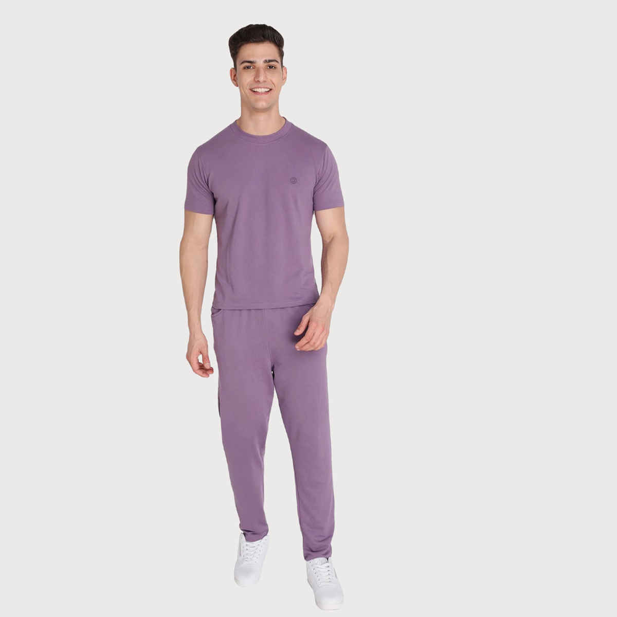 Chkokko Men Solid Casual Track Pant Regular Fit Lower With Pocket Purple Size - S