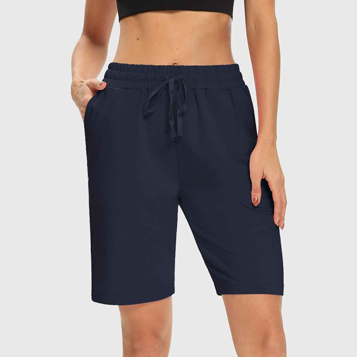 Hotfits Women's Solid Regular Casual Shorts | Blue - XL