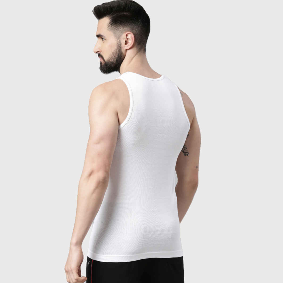 Force Nxt Men's Super Combed Egyptian Cotton Vest | White - M