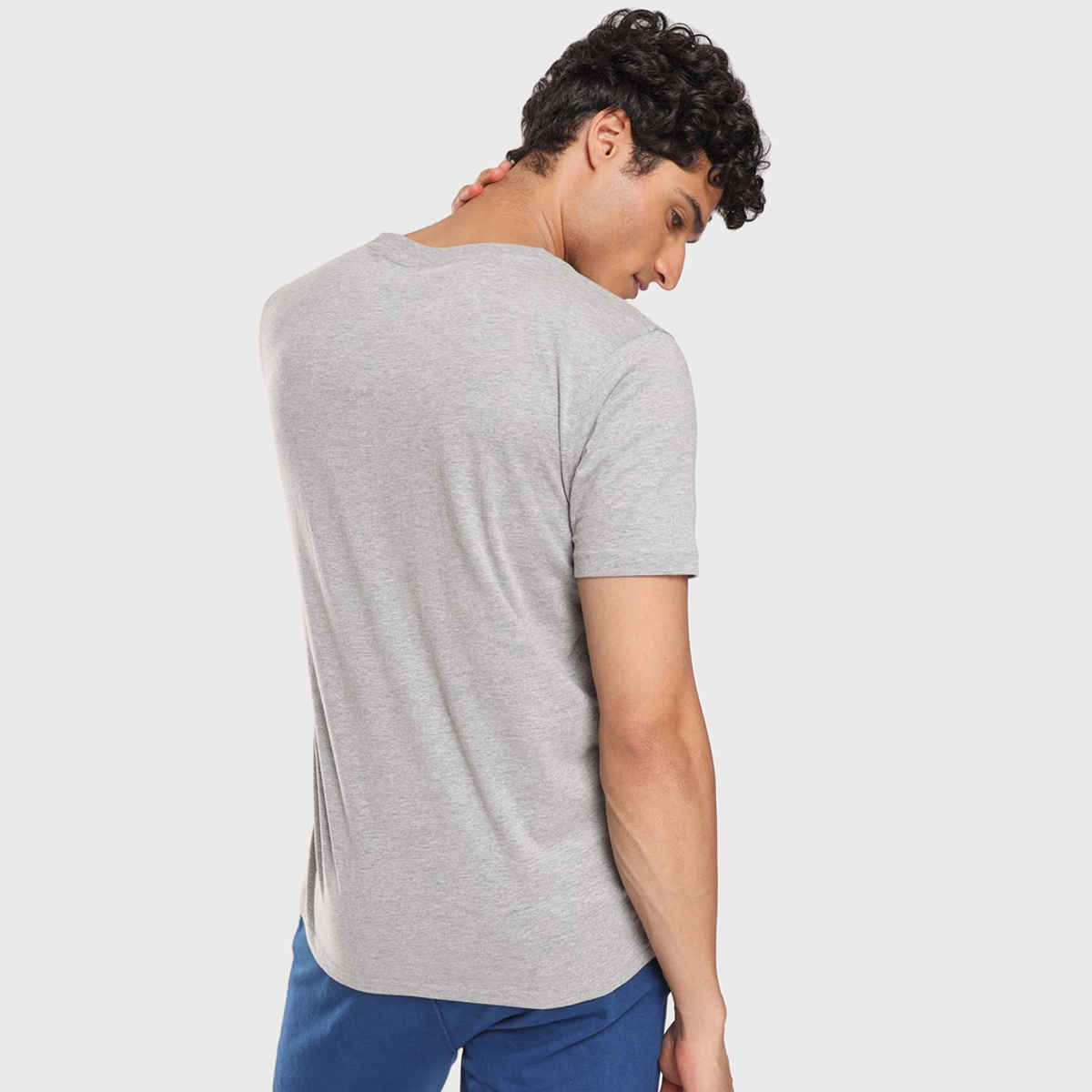 Nobero Men's Plain Classic Fit T-shirt | Grey Melange - XL