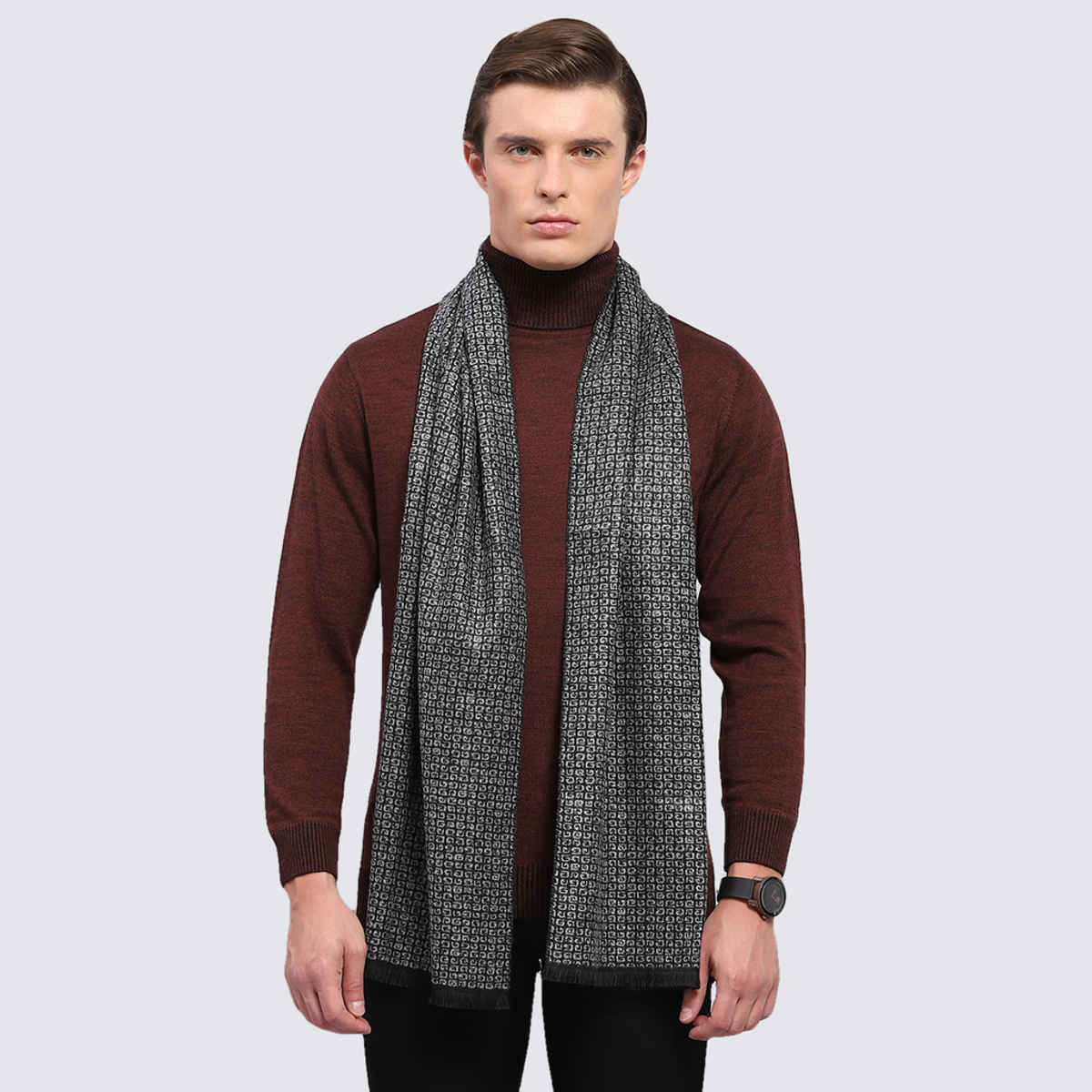 Monte Carlo Men's Acrylic Blend Muffler | Black - Free Size