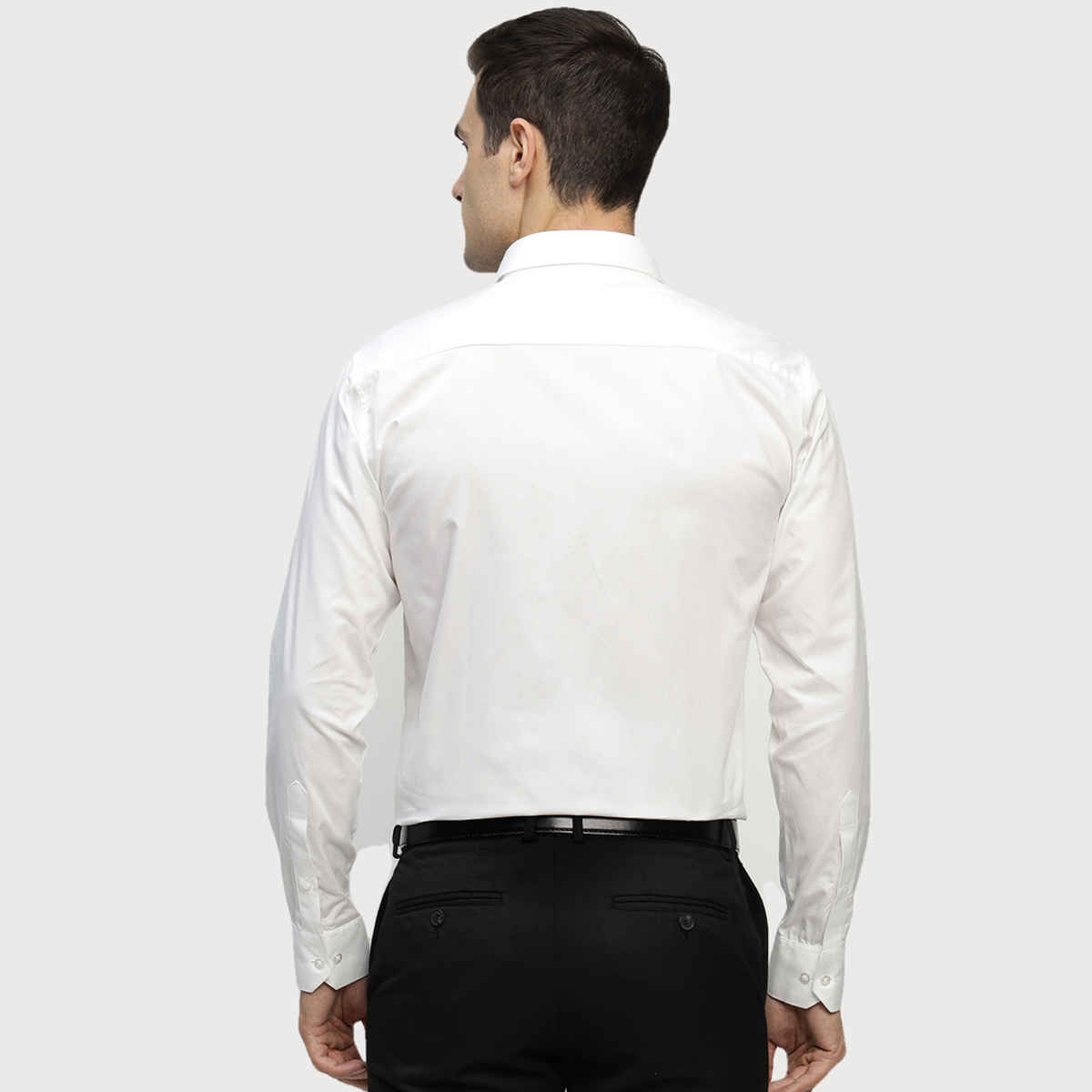 Hancock Men's Pure Cotton Slim Fit Formal Shirt | M | Spread Collar | White