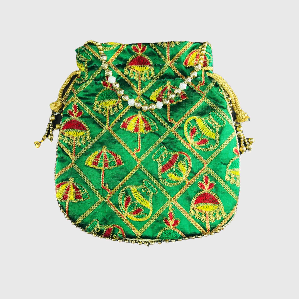 Gullak Women's Embroidered Silk Potli | Multicolour