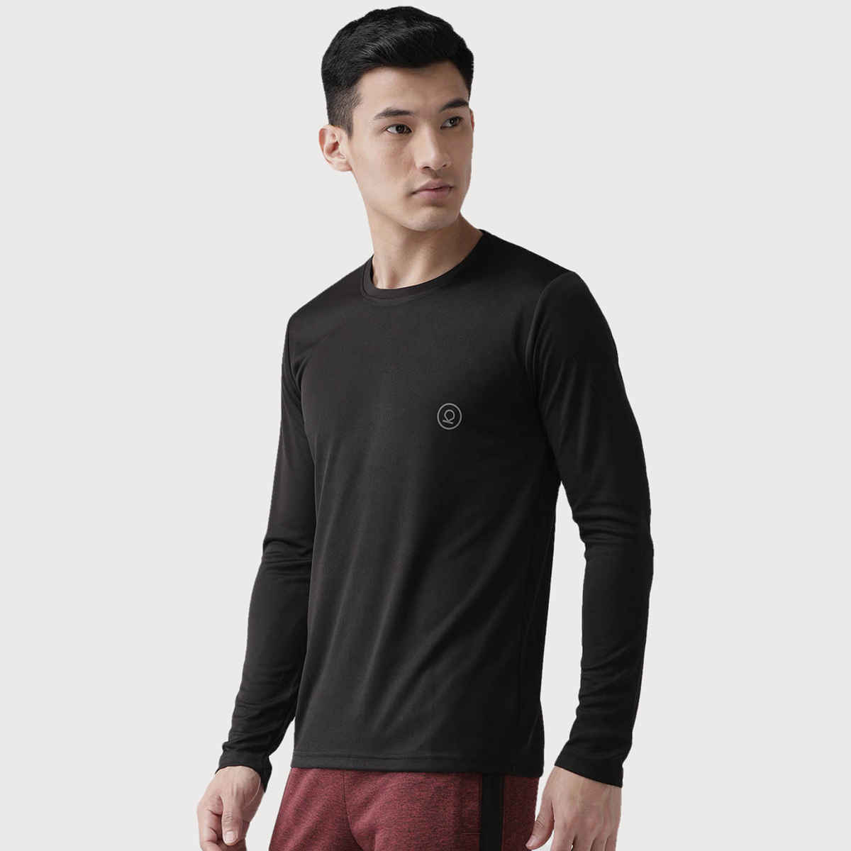 Chkokko Men's Gym Regular Fit Full Sleeves T-shirt | Black - L
