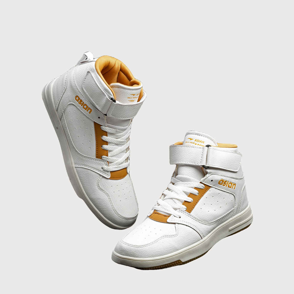 Asian Carnival-02 Hightop Sneakers For Men Cream Tan | UK-10