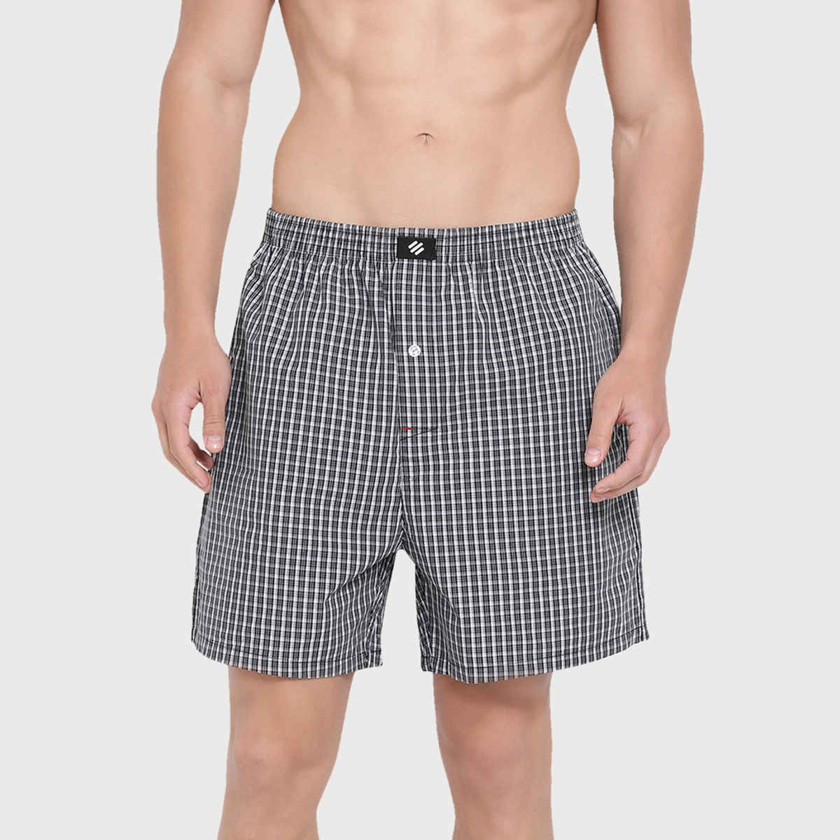 Onn Lightweight & Breathable Cotton Checkered Shorts | Multicolor | Size M | Pack Of 2