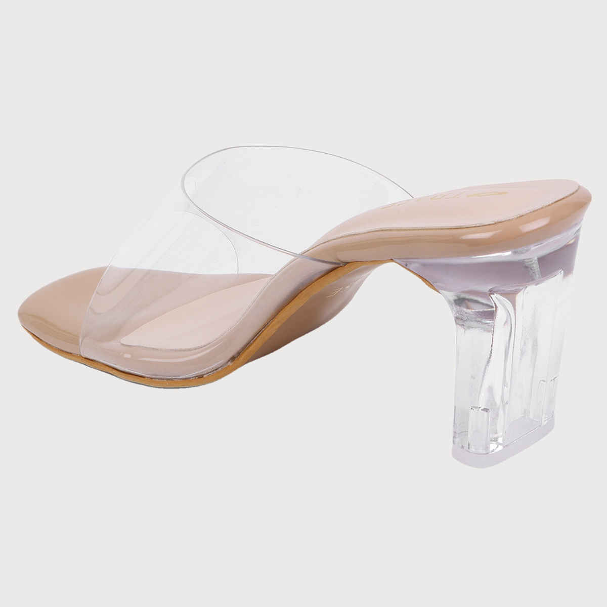 Trase Women Casual Transparent Block Heel Sandals - Beige | 5 UK